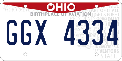 OH license plate GGX4334