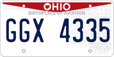 OH license plate GGX4335