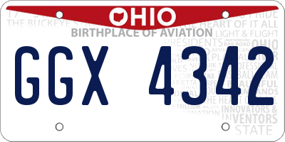 OH license plate GGX4342