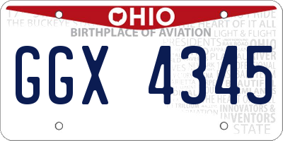 OH license plate GGX4345
