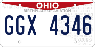 OH license plate GGX4346
