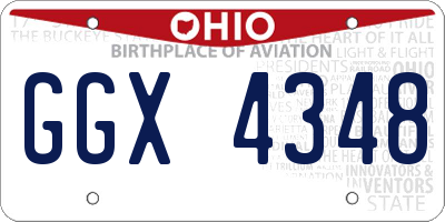 OH license plate GGX4348