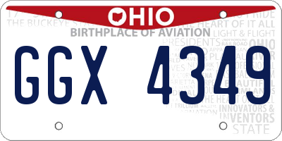 OH license plate GGX4349