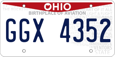 OH license plate GGX4352