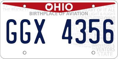 OH license plate GGX4356