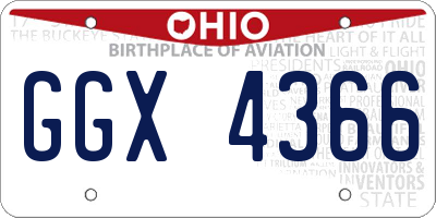 OH license plate GGX4366