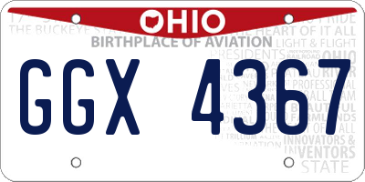 OH license plate GGX4367