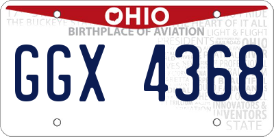 OH license plate GGX4368