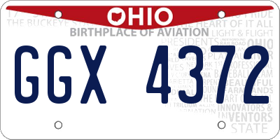 OH license plate GGX4372