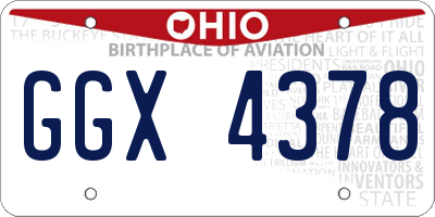 OH license plate GGX4378