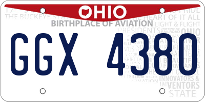 OH license plate GGX4380