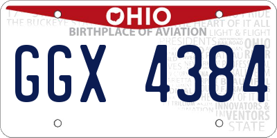 OH license plate GGX4384