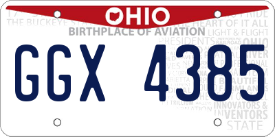 OH license plate GGX4385