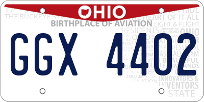 OH license plate GGX4402