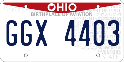OH license plate GGX4403