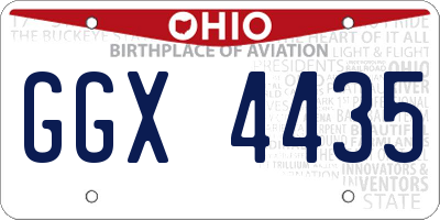 OH license plate GGX4435