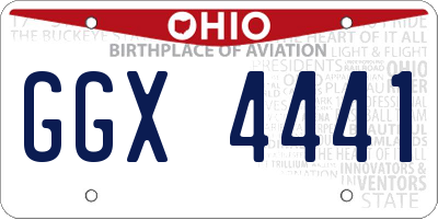 OH license plate GGX4441