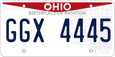 OH license plate GGX4445