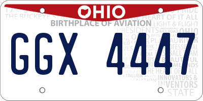 OH license plate GGX4447