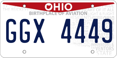 OH license plate GGX4449