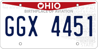 OH license plate GGX4451