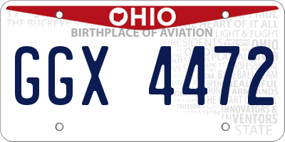 OH license plate GGX4472