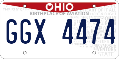 OH license plate GGX4474