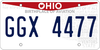 OH license plate GGX4477