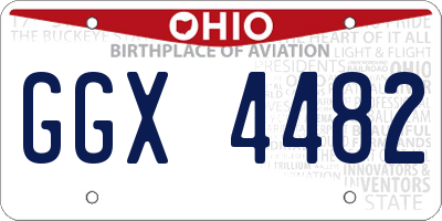 OH license plate GGX4482