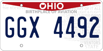 OH license plate GGX4492