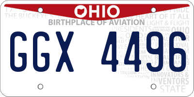 OH license plate GGX4496