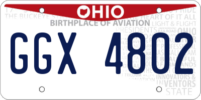 OH license plate GGX4802