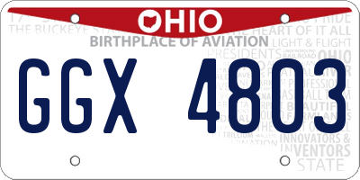 OH license plate GGX4803
