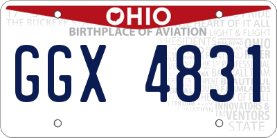 OH license plate GGX4831