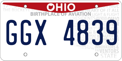 OH license plate GGX4839