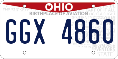 OH license plate GGX4860