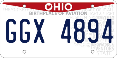 OH license plate GGX4894