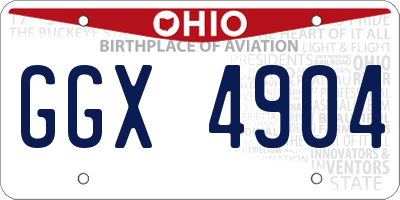 OH license plate GGX4904