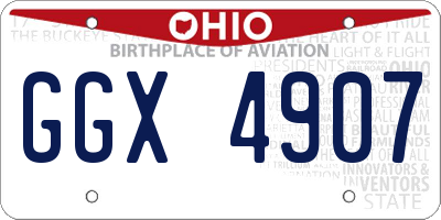 OH license plate GGX4907