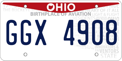 OH license plate GGX4908