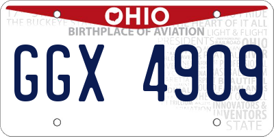 OH license plate GGX4909