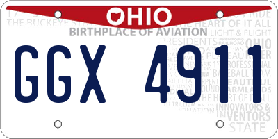 OH license plate GGX4911