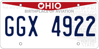 OH license plate GGX4922