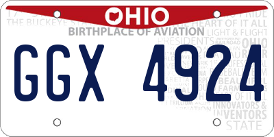 OH license plate GGX4924