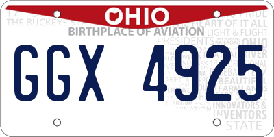 OH license plate GGX4925