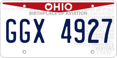 OH license plate GGX4927
