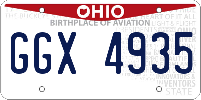 OH license plate GGX4935