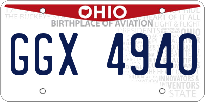 OH license plate GGX4940