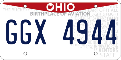 OH license plate GGX4944