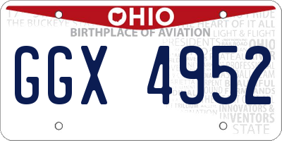 OH license plate GGX4952